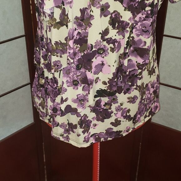 Lavish Purple Floral Ruffly Blouse - Picture 3 of 7